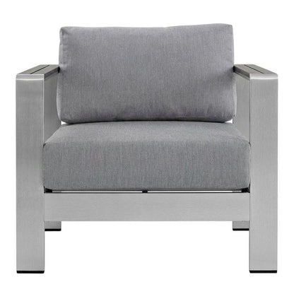 Aluminum Outdoor Lounge Armchair With Armrest And Sturdy Frame