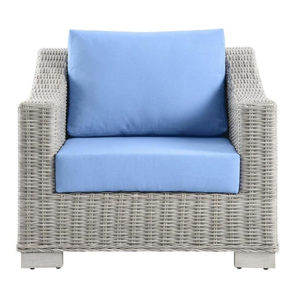 Outdoor Wicker Rattan Armchair For Patio Lounge Seating