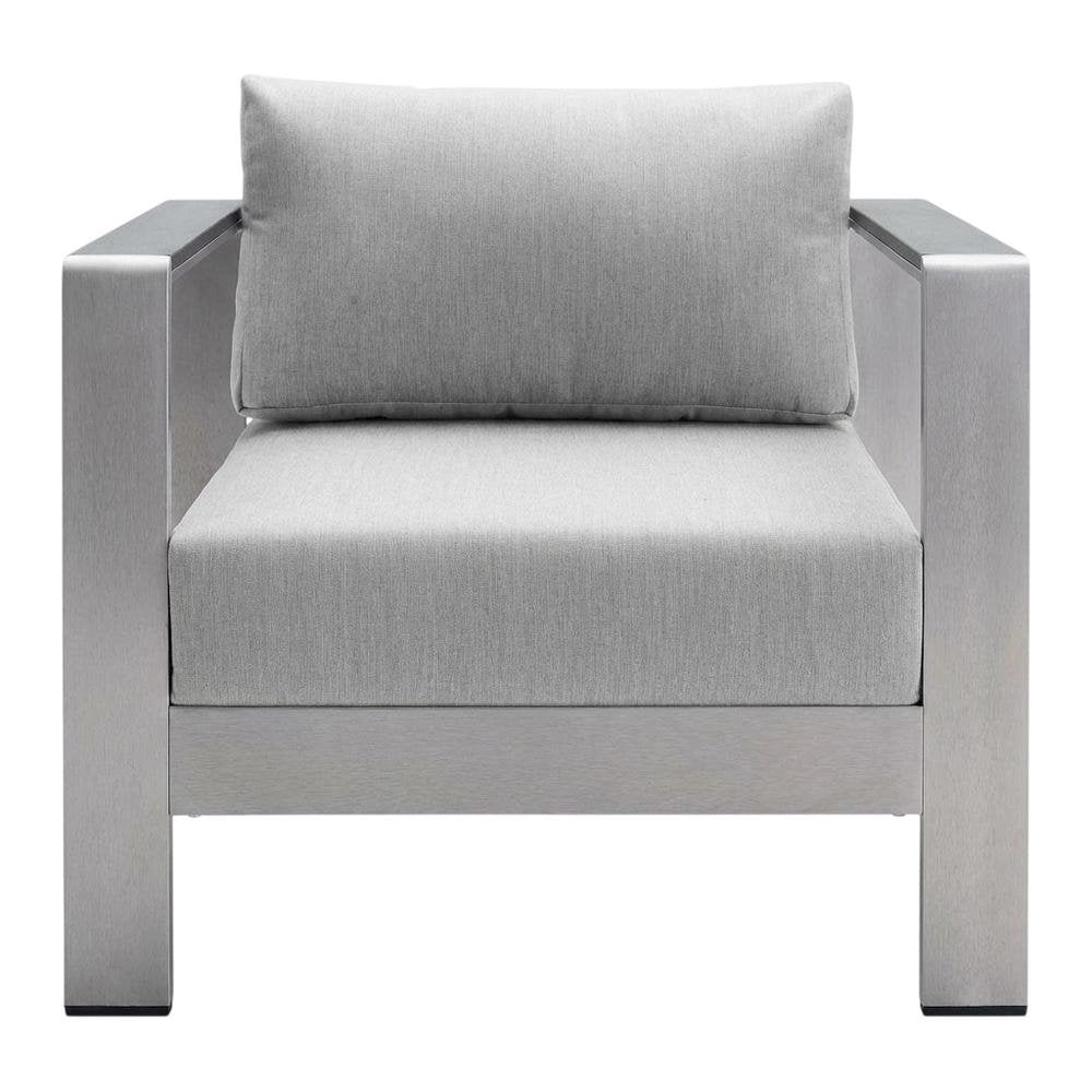 Aluminum Fabric Outdoor Patio Armchair With Cushioned Seating