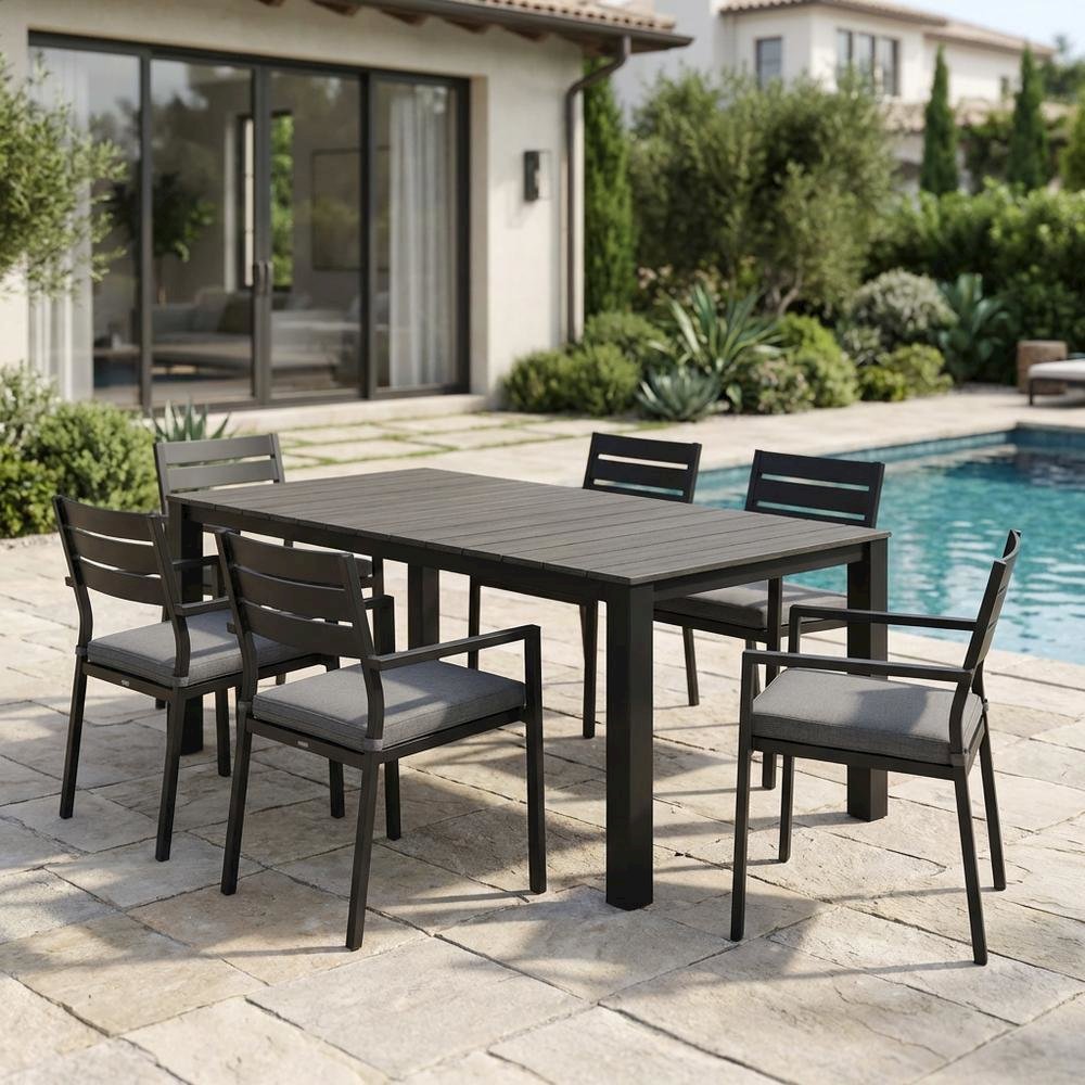 Elegant 80-Inch Outdoor Patio Dining Table With Sturdy Construction