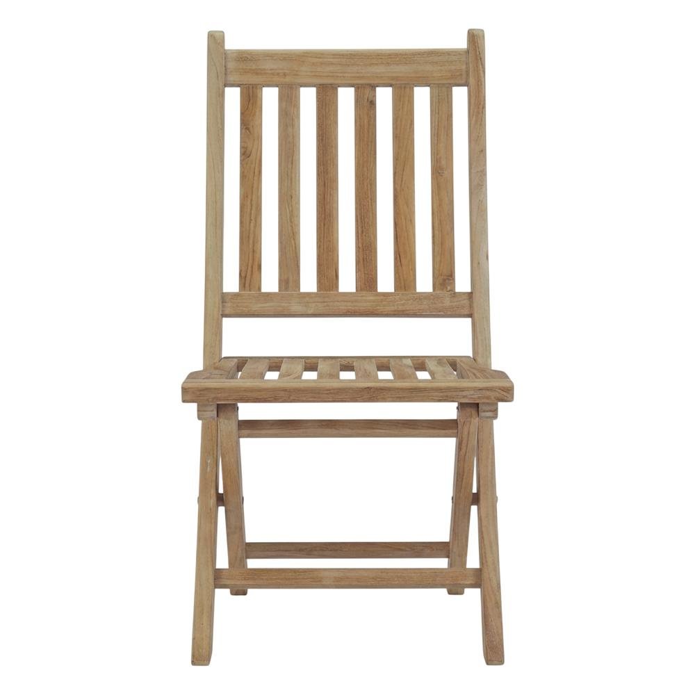 Weather-Resistant Teak Outdoor Folding Chair With Comfortable Backrest