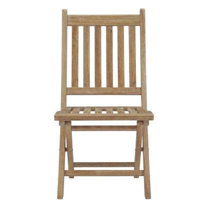 Weather-Resistant Teak Outdoor Folding Chair With Comfortable Backrest