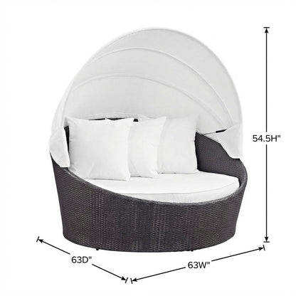 Outdoor Patio Daybed With Backrest And Weather-Resistant Frame