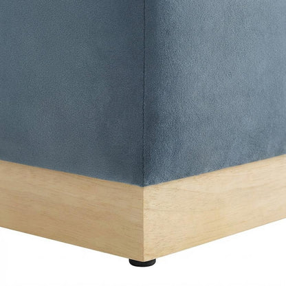 Square Upholstered Ottoman In Performance Velvet With Modern Design