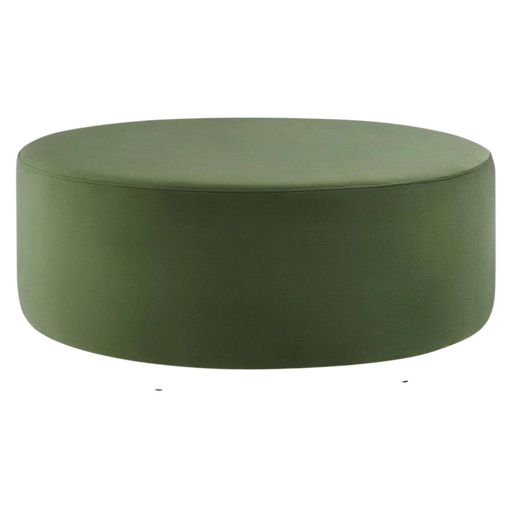 Performance Velvet Upholstered Outdoor Ottoman In Neutral Color