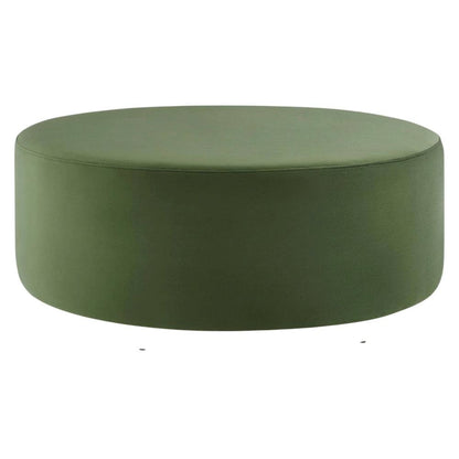 Performance Velvet Upholstered Outdoor Ottoman In Neutral Color
