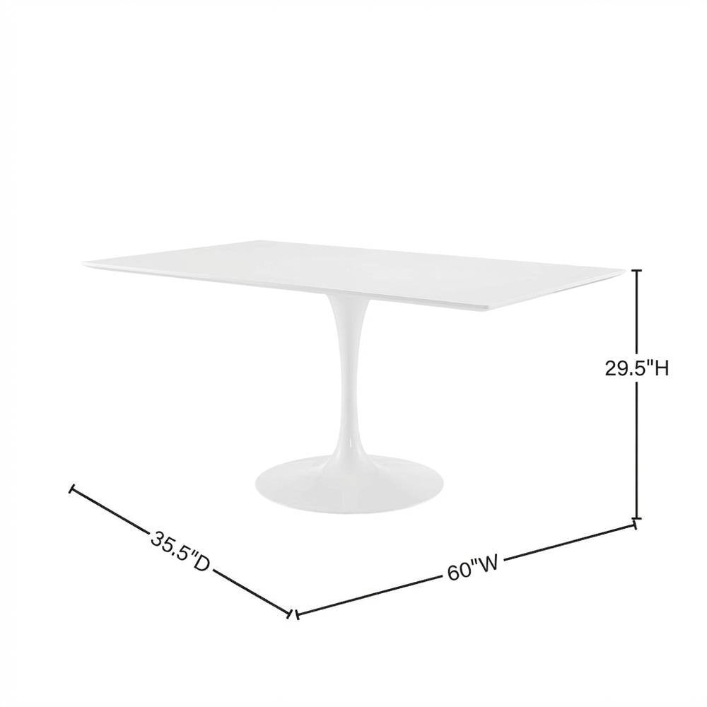 Wood Rectangle Dining Table with Sturdy Base and 60-Inch Length