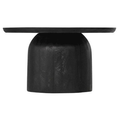 Round Wood Coffee Table with 17.5-inch Height and 30-inch Diameter