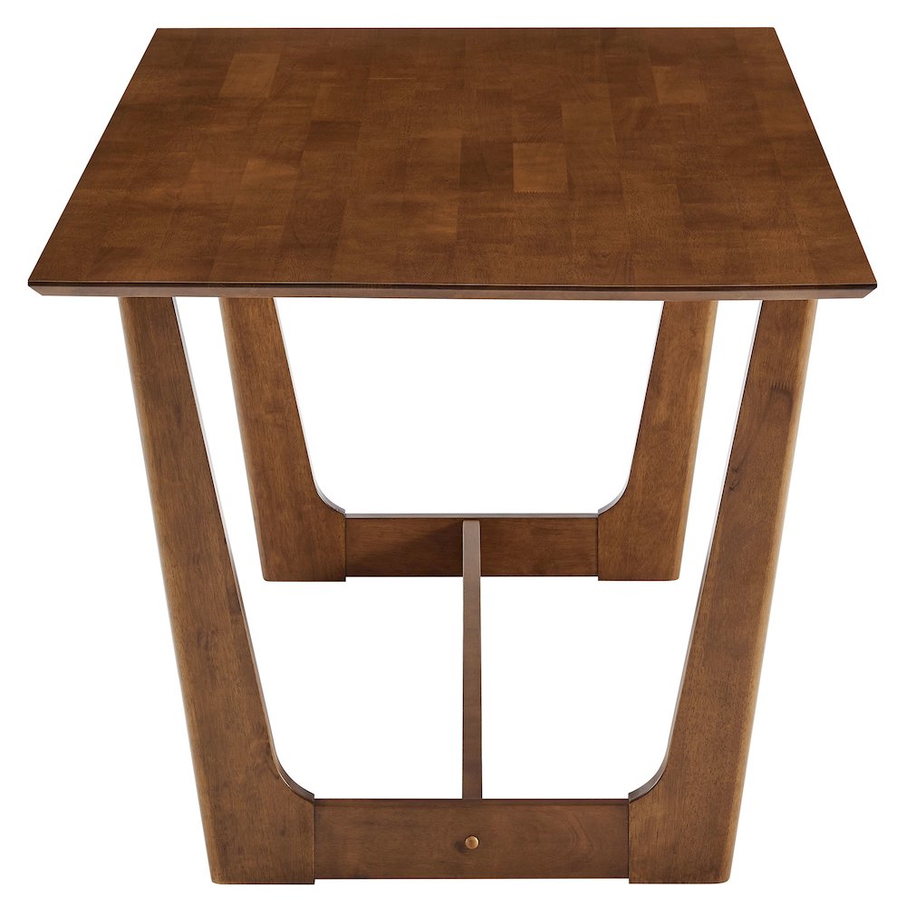 Solara 7-Piece Wood Dining Set with Vegan Leather Side Chairs