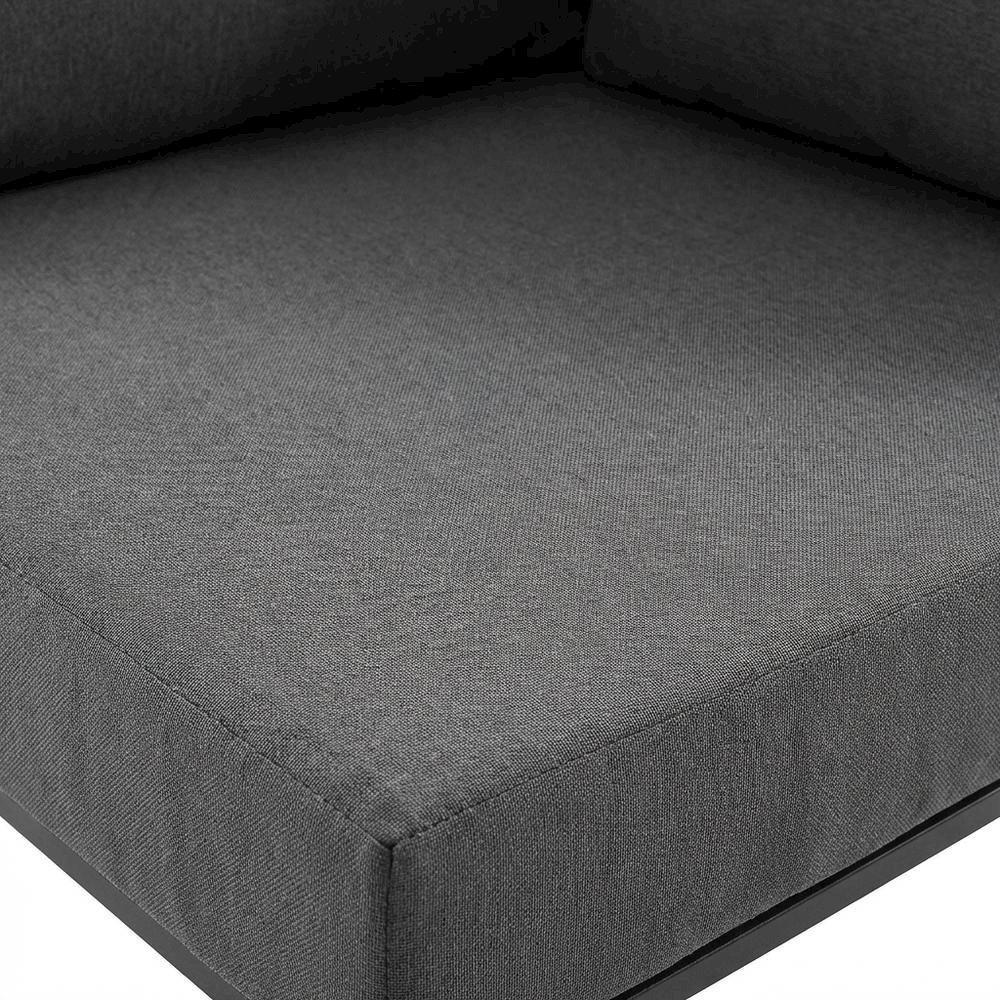 Outdoor Patio Aluminum Corner Chair With Cushioned Seat And Armrests