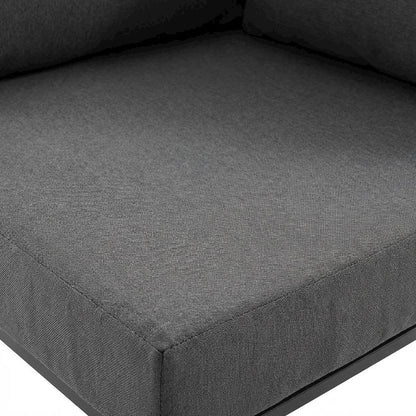 Outdoor Patio Aluminum Corner Chair With Cushioned Seat And Armrests