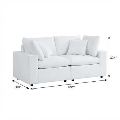 Outdoor Loveseat In Neutral Fabric With Comfortable Cushions