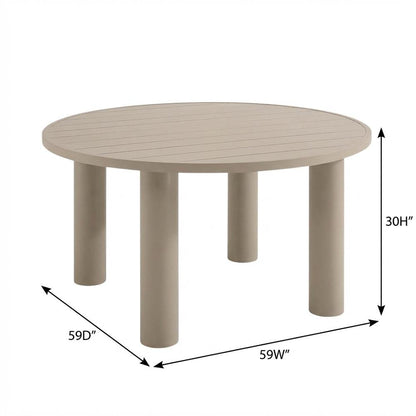 Aluminum Outdoor Dining Table with Round Top and Sturdy Base