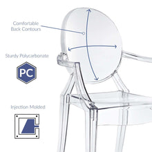 Acrylic Dining Armchair with Armrest and Stackable Design