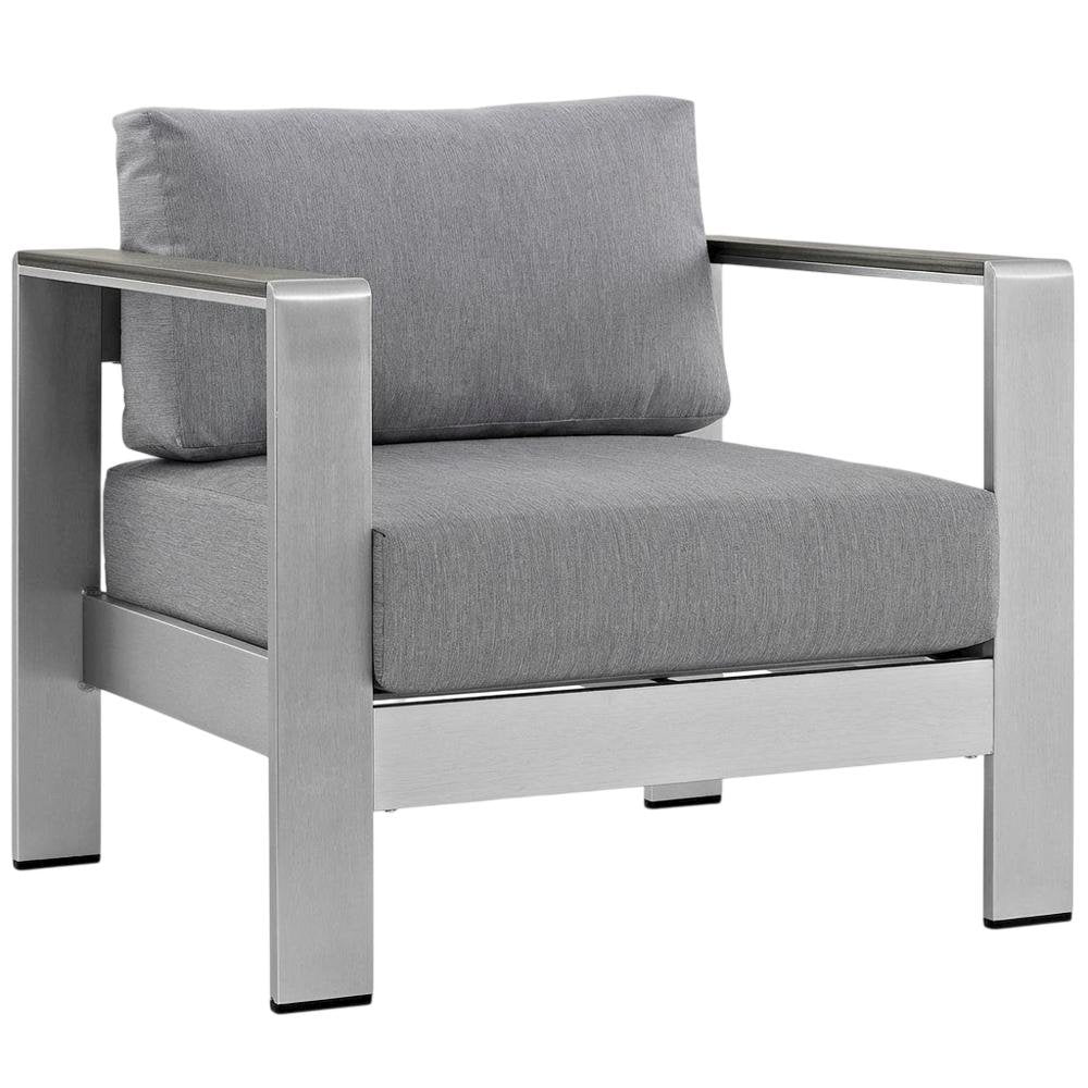 Aluminum Outdoor Lounge Armchair With Armrest And Sturdy Frame