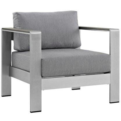 Aluminum Outdoor Lounge Armchair With Armrest And Sturdy Frame