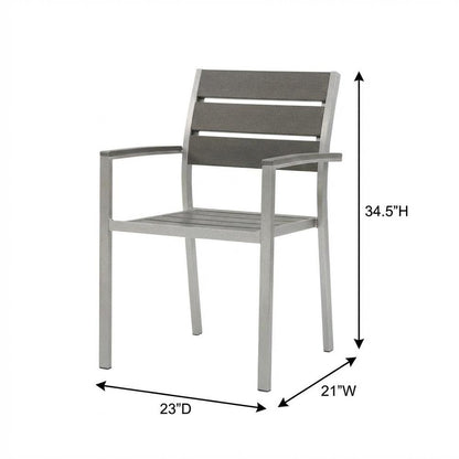 Aluminum Outdoor Patio Dining Armchair With Comfortable Backrest