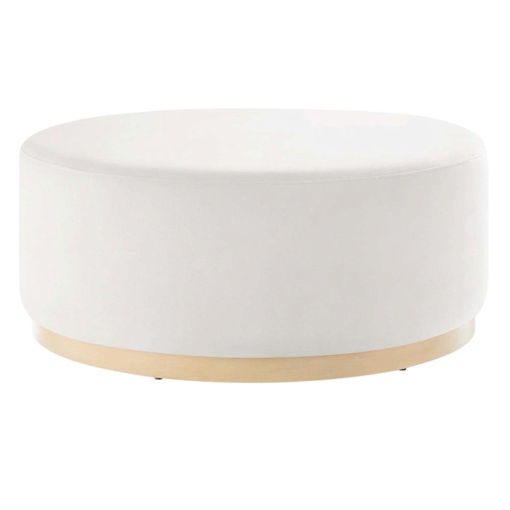 Velvet Ottoman with Upholstered Surface for Outdoor Living Space