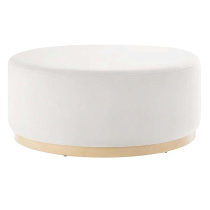 Velvet Ottoman with Upholstered Surface for Outdoor Living Space