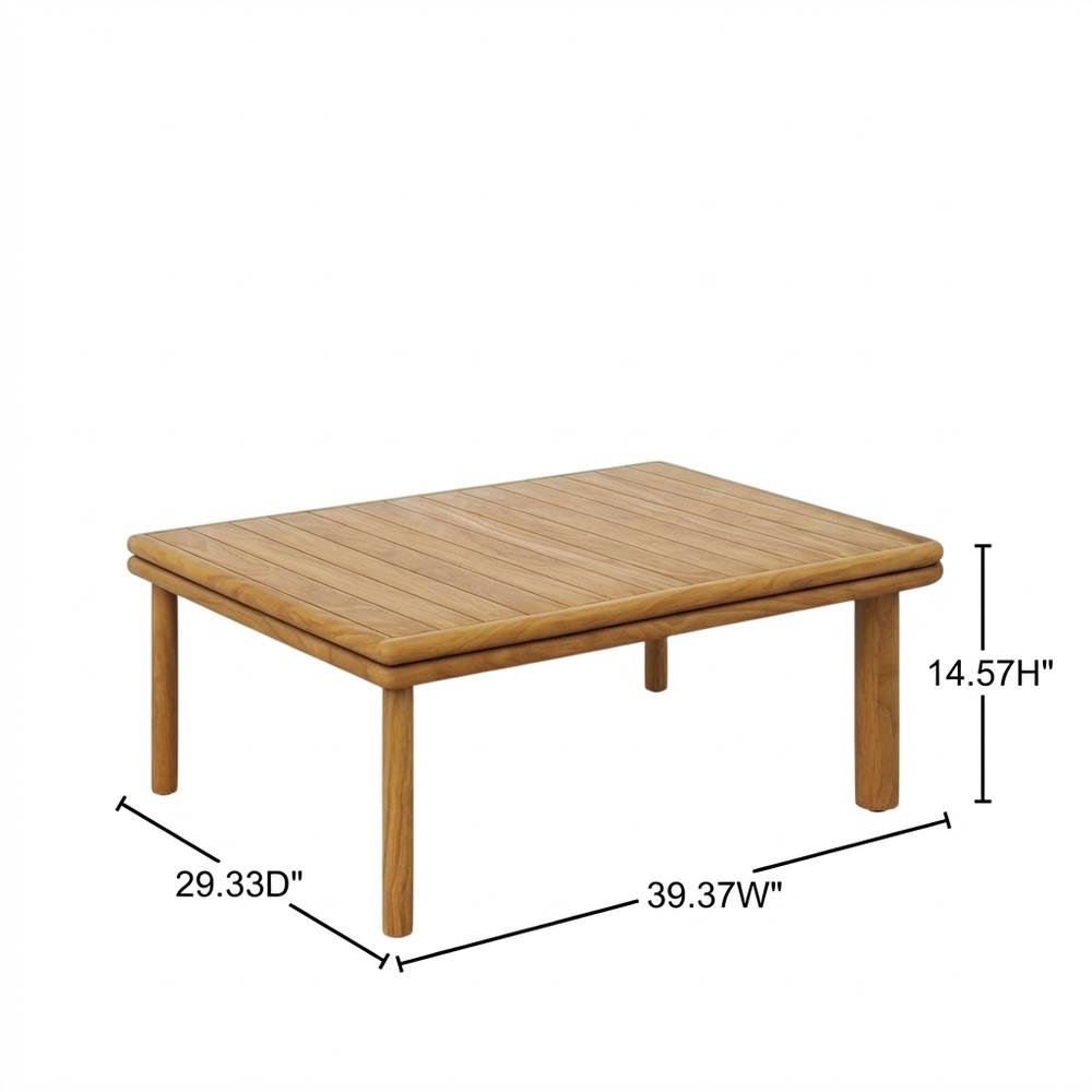 Modern Teak Wood Outdoor Coffee Table for Patio or Garden Use