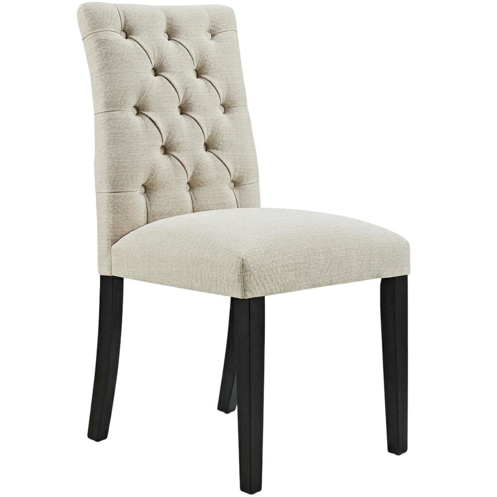 Fabric dining chair with plush backrest and comfortable seat