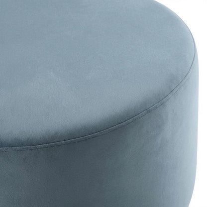 Velvet Upholstered Ottoman with Performance Finish for Outdoor Use