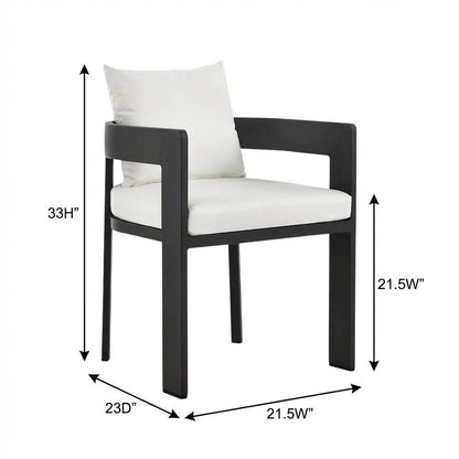 Aluminum Outdoor Patio Dining Chair with Cushioned Seat and Stylish Design