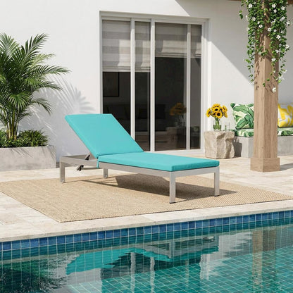 Aluminum Patio Lounger With Cushions And Supportive Backrest