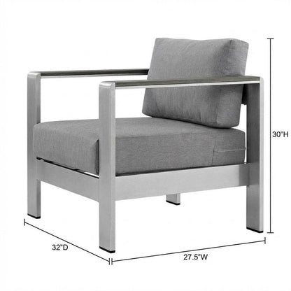 Aluminum Outdoor Lounge Armchair With Armrest And Sturdy Frame