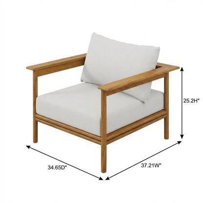 Set of 2 Outdoor Teak Wood Armchairs for Patio Lounge Comfort