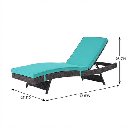 Outdoor Patio Chaise With Cushion For Lounge Comfort