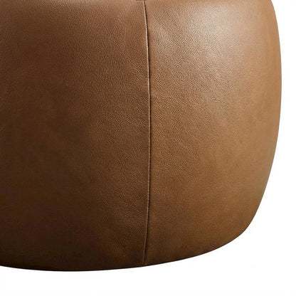 Vegan Leather Storage Ottoman, Neutral Color with Spacious Seat, Durable
