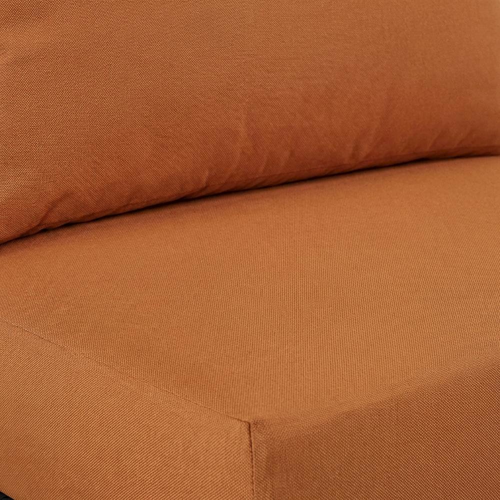 Outdoor Patio Armless Lounge Chair With Cushioned Back, Seat For Outdoor