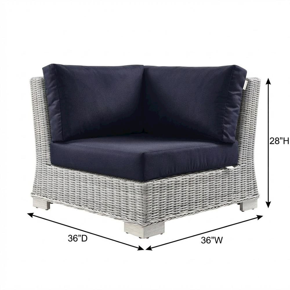 Outdoor Wicker Rattan Corner Chair For Patio Lounge Use