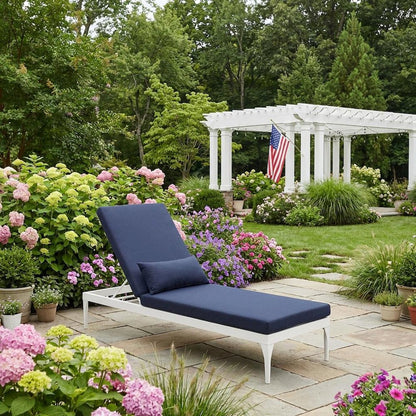 Outdoor Patio Chaise Lounge With Cushioned Seating And Durable Frame