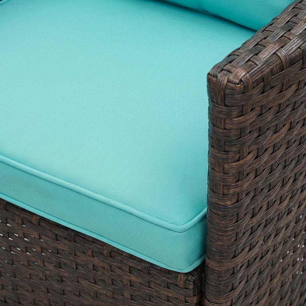 Set Of 2 Outdoor Wicker Dining Armchairs With Comfortable Armrests