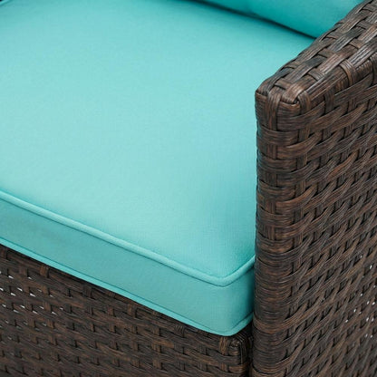 Set Of 2 Outdoor Wicker Dining Armchairs With Comfortable Armrests