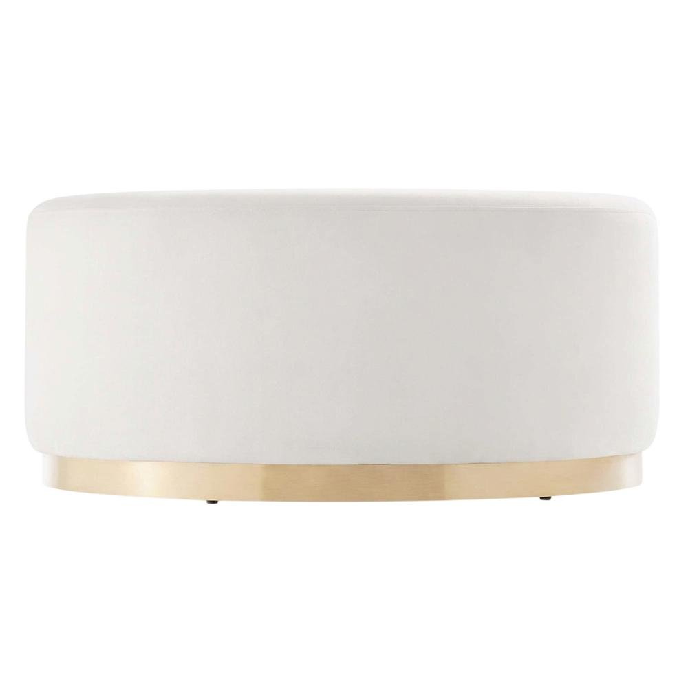 Velvet Ottoman with Upholstered Surface for Outdoor Living Space