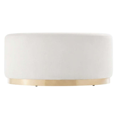 Velvet Ottoman with Upholstered Surface for Outdoor Living Space