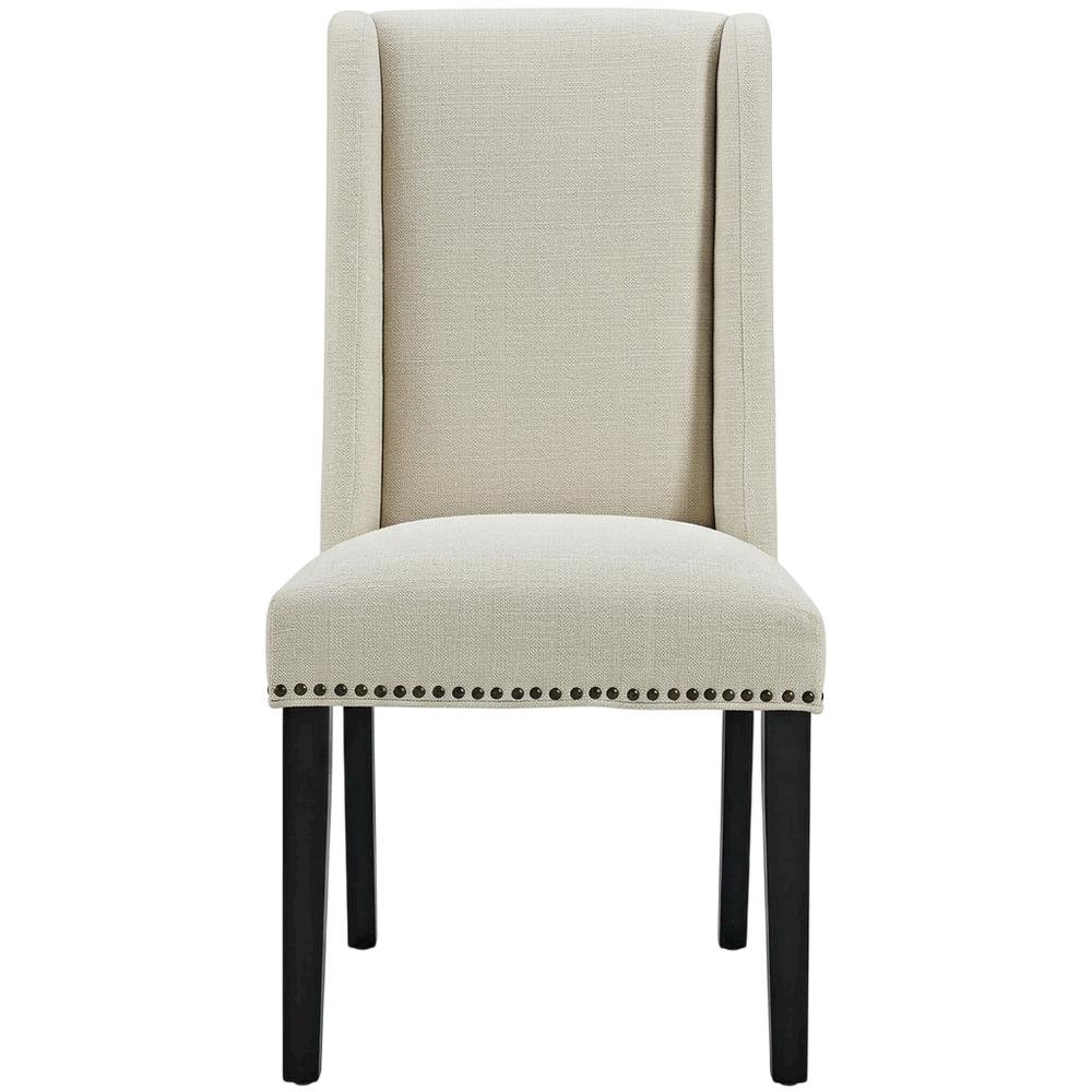 Fabric dining chair with backrest and cushioned seat, modern sturdy construction