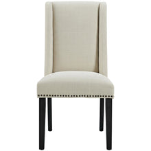Fabric dining chair with backrest and cushioned seat, modern sturdy construction