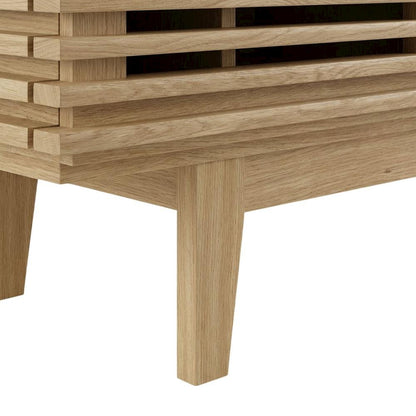 Brown wood TV stand with sleek design and sturdy construction