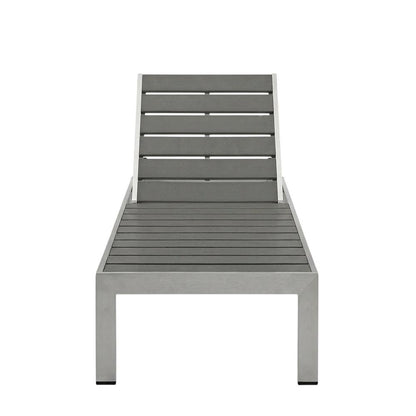 Aluminum Outdoor Lounge Chair With Adjustable Backrest And Cushioned Seat