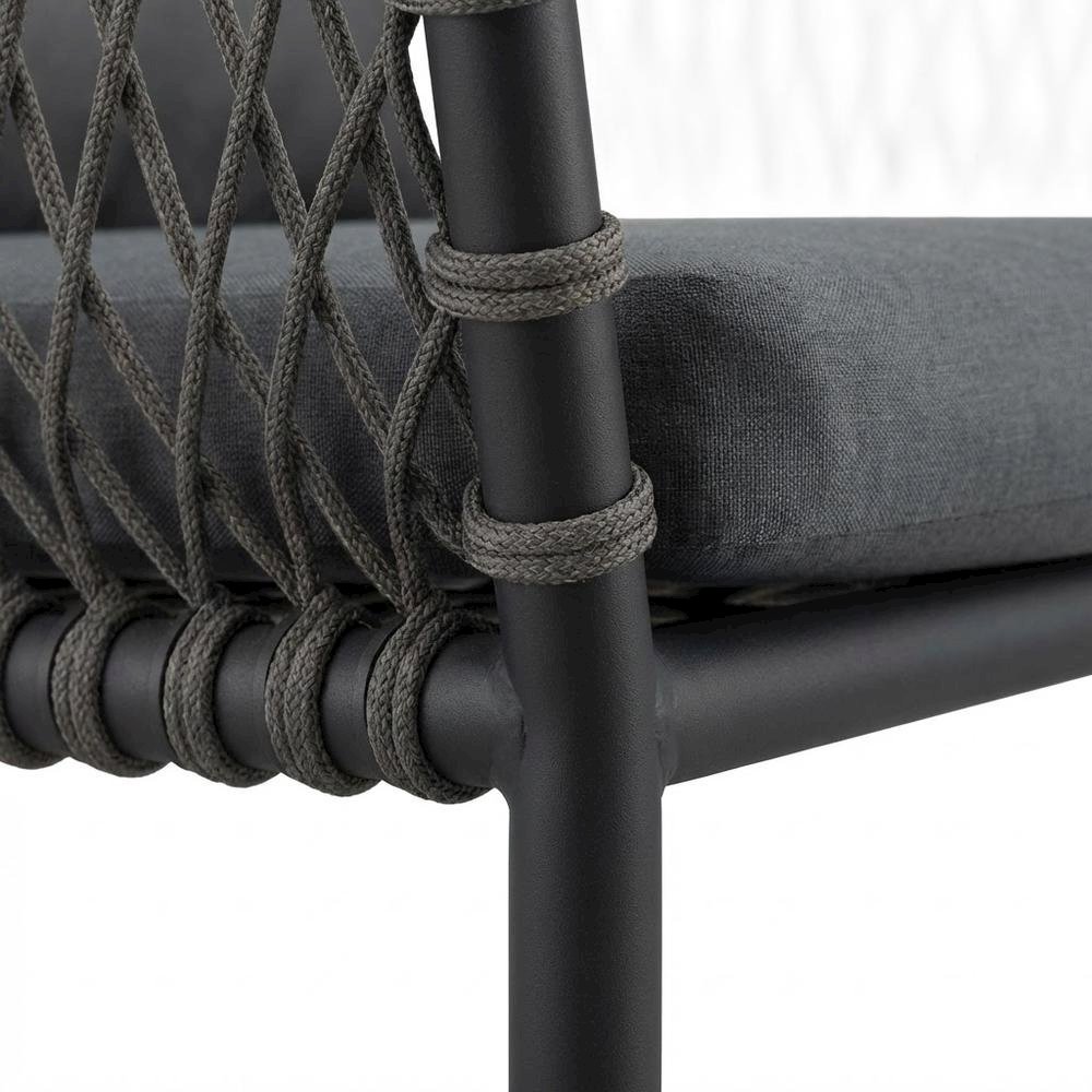 Outdoor Patio Dining Armchair With Cushioned Seat And Armrests
