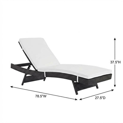 Outdoor Patio Chaise With Cushioned Seat For Comfortable Lounge
