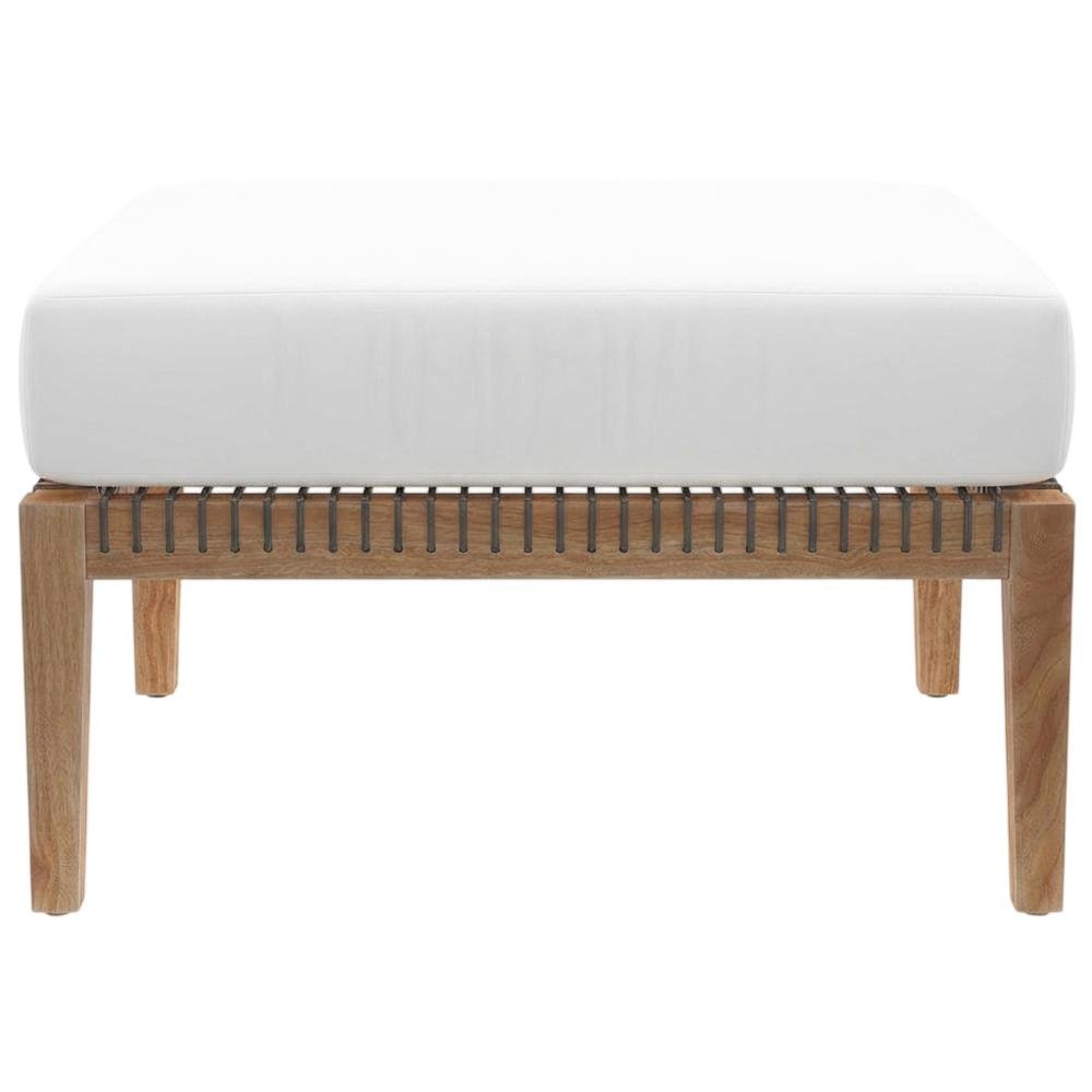 Teak Wood Outdoor Ottoman With Durable Finish And Versatile Use