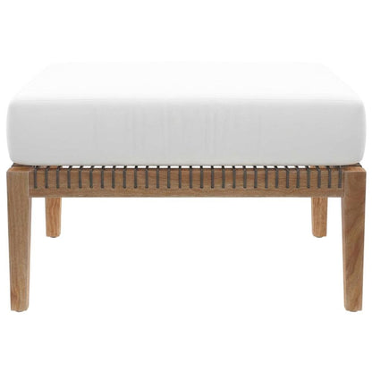 Teak Wood Outdoor Ottoman With Durable Finish And Versatile Use