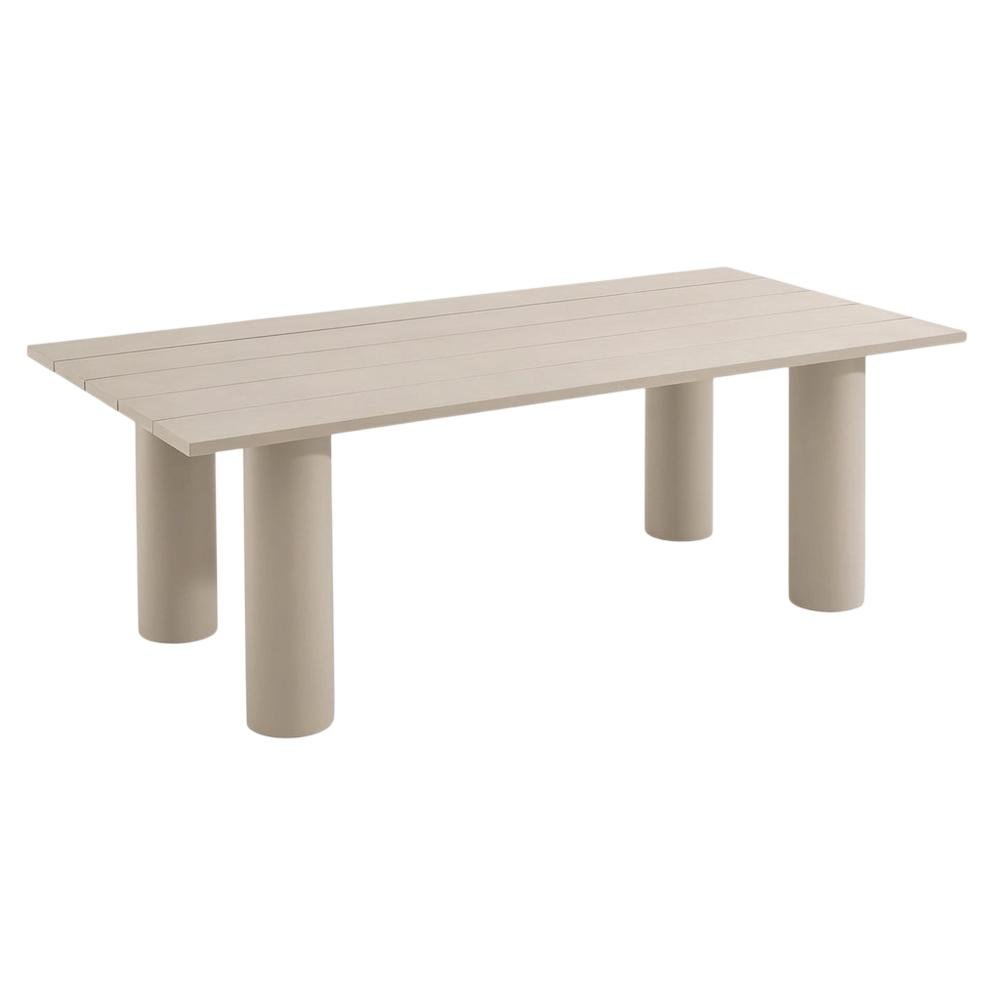Outdoor Patio 87" Rectangular Aluminum Dining Table With Durable Frame