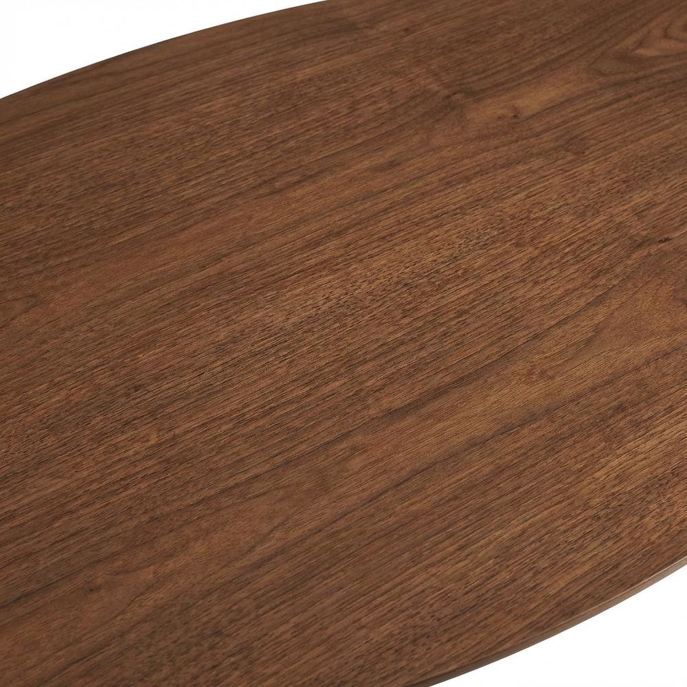 Oval wood coffee table with set of two, sleek design, modern style