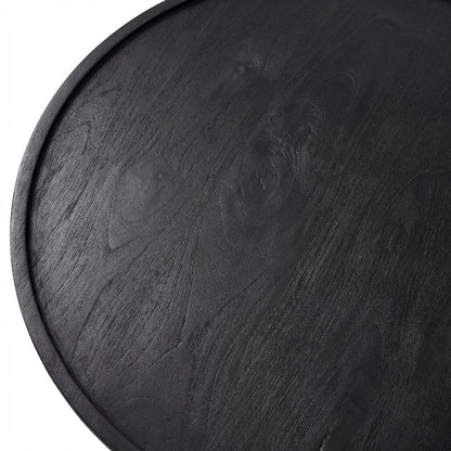 Round Wood Coffee Table with 17.5-inch Height and 30-inch Diameter